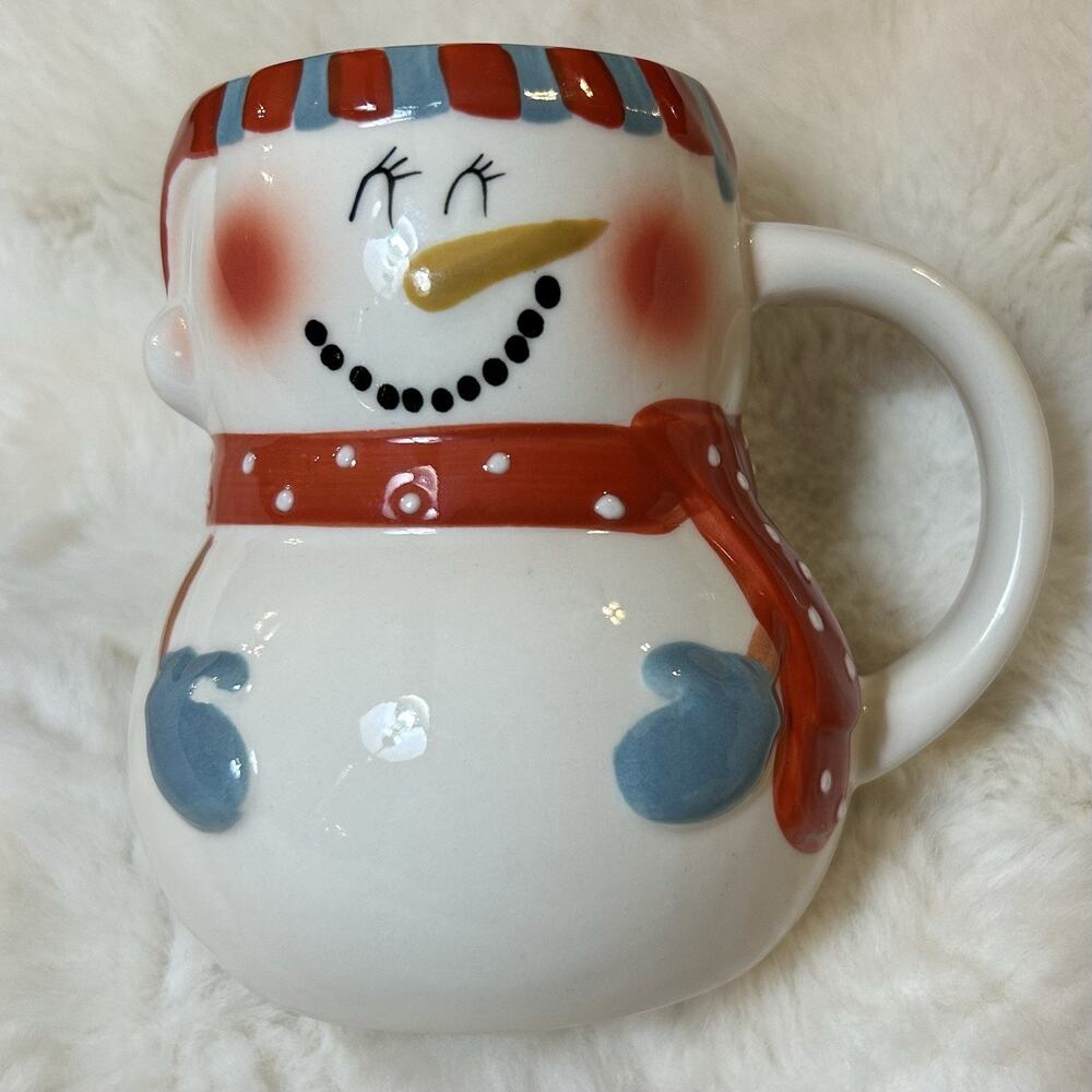 Preowned Target Threshold 14oz Snowman Christmas Mug 2021